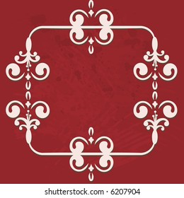 Abstract floral Grunge frame element. No Gradients.