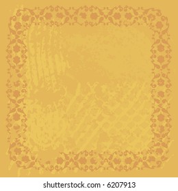 Abstract floral Grunge frame element. No Gradients.