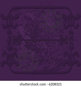 Abstract floral Grunge frame element. No Gradients.