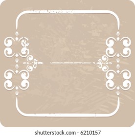 Abstract floral Grunge frame element. No Gradients.