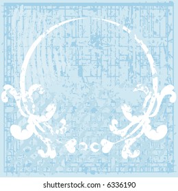 Abstract floral Grunge frame element. No Gradients.
