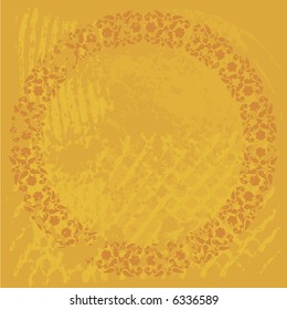 Abstract floral Grunge frame element. No Gradients.