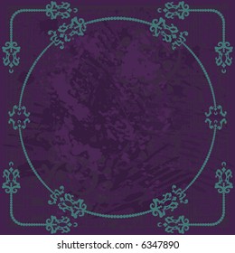 Abstract floral Grunge frame element. No Gradients.