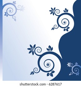 An abstract floral grunge vector background with swirls