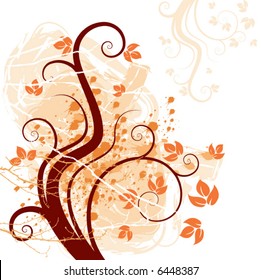 An abstract floral grunge vector background with space for text