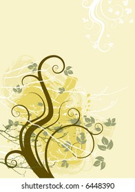An abstract floral grunge vector background with space for text