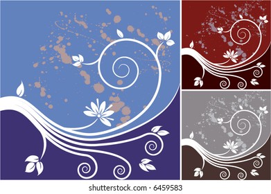 An abstract floral grunge vector background with space for text