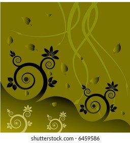 An abstract floral grunge vector background with space for text