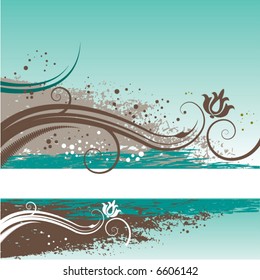 An abstract floral grunge vector background with space for text