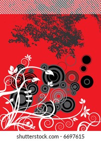 An abstract floral grunge vector background with space for text