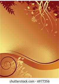 An abstract floral grunge vector background with space for text