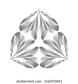 Abstract floral halftone lines background, creative geometric dynamic flowers pattern, vector modern design texture for card, cover, decoration.