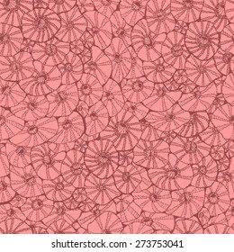 Abstract floral hand drawn pattern. Vector seamless texture