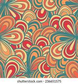 Abstract floral hand-drawn seamless pattern. Vector illustration can be copied without any seams.