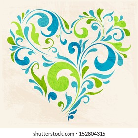 Abstract floral heart