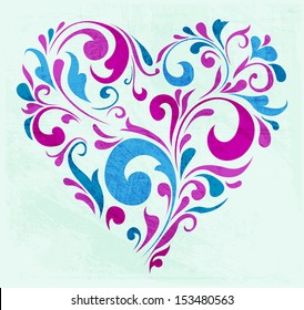 Abstract floral heart