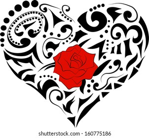 abstract floral heart
