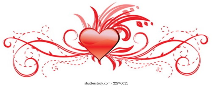 Abstract Floral Heart