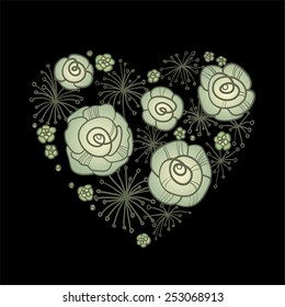 abstract floral heart