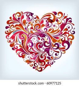 abstract floral heart