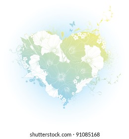 Abstract floral heart