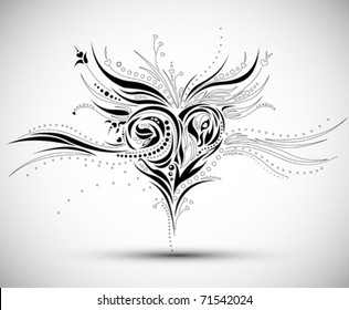 abstract floral heart background