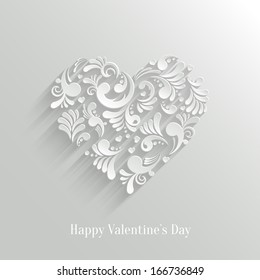 Abstract Floral Heart Background. Valentine`s Day Card. Trendy Design Template