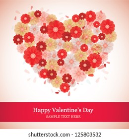 Abstract floral heart card vector background eps 10