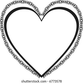 Abstract floral Heart frame element. No Gradients.