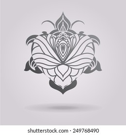 Abstract floral heart. The illustration on gray background