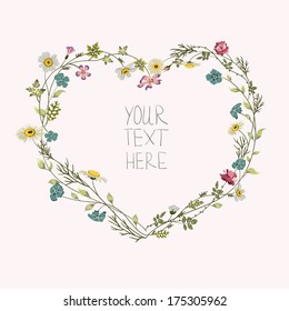 Abstract floral heart with place for your text