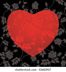 abstract floral heart with place for your text