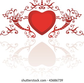 abstract floral heart with place for your text