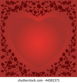 abstract floral heart with place for your text