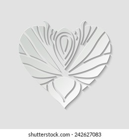 abstract floral heart with shadow