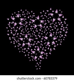 abstract floral heart, symbol of love