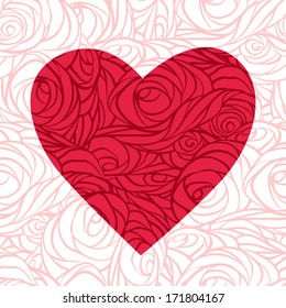 Abstract floral heart. Vector illustration.