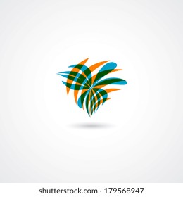 abstract floral icon pattern with gray background