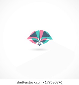 abstract floral icon pattern with white background