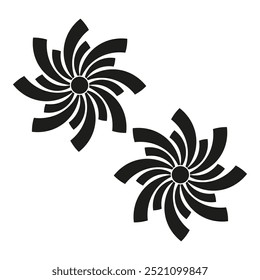 Abstract floral icons. Black swirling shapes. Modern vector design. Minimalist graphic elements.