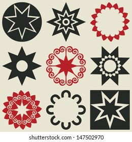 abstract floral icons, vector design elements - Shutterstock ID 147502970