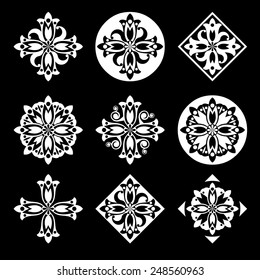 abstract floral icons, vector design elements