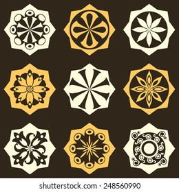 abstract floral icons, vector design elements