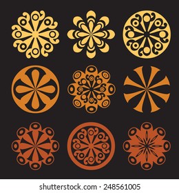 iconos florales abstractos, elementos de diseño vectorial