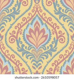 Abstract floral ikat seamless pattern. These design is classic style collection.Design for textile,wallpaper,ikat pattern,fabric,background,wrapping,clothes,lace pattern,carpet and pattern embroidery.