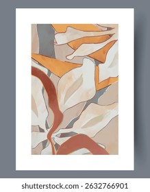 An abstract floral illustration with earthy tones and organic shapes that inspire creativity