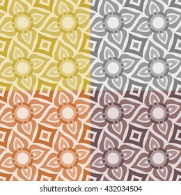 Abstract floral illustration - geometrical seamless pattern