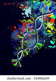 Abstract floral illustration. Vector