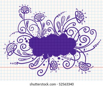 Abstract floral with ink stains