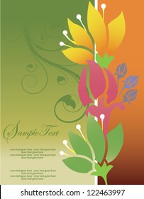 abstract floral invitation card